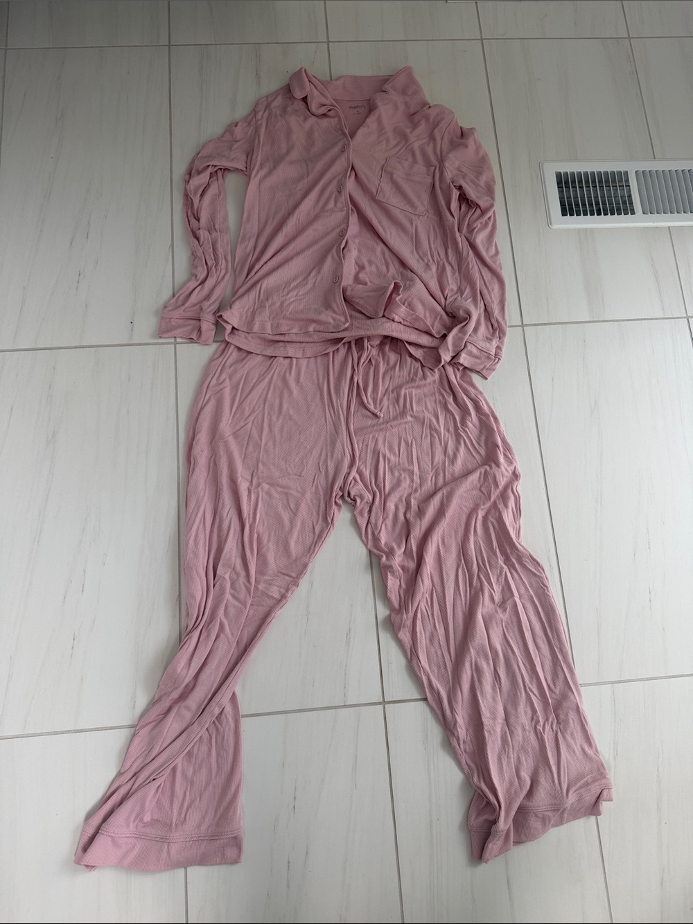 GAP Light Pink Button-Up Pajama Top and Lounge Pants